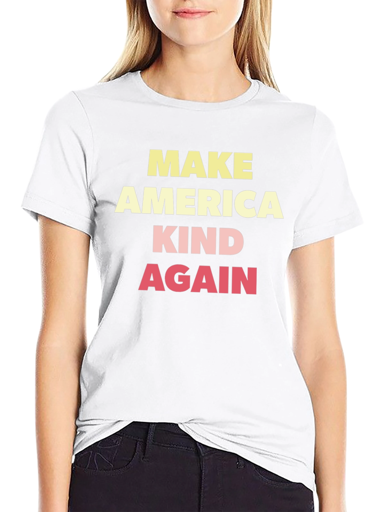 Black Make America Kind Again Graphic Tee - Black Cotton T-Shirt view 9