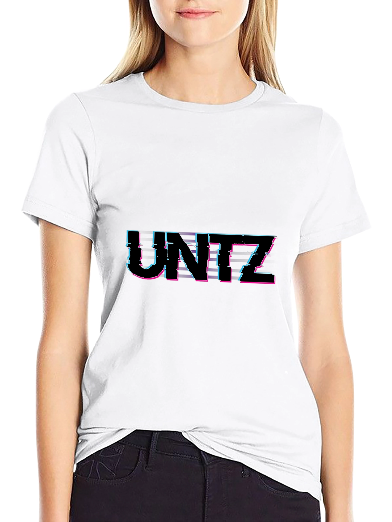 Black UNITZ Glitch Style Black T-Shirt view 9