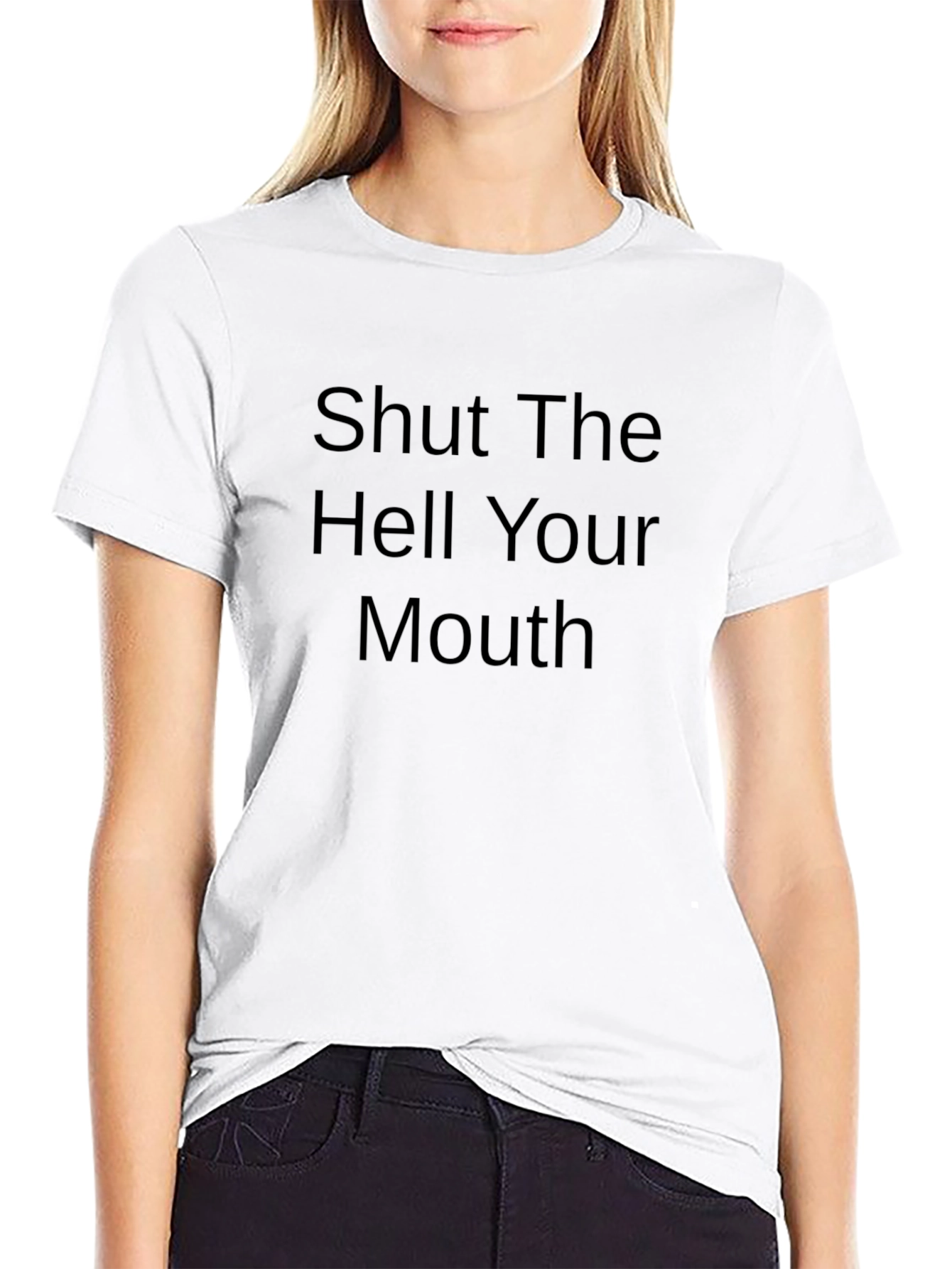 Black Shut The Hell Your Mouth Graphic Tee - Men's Black T-Shirt view 9