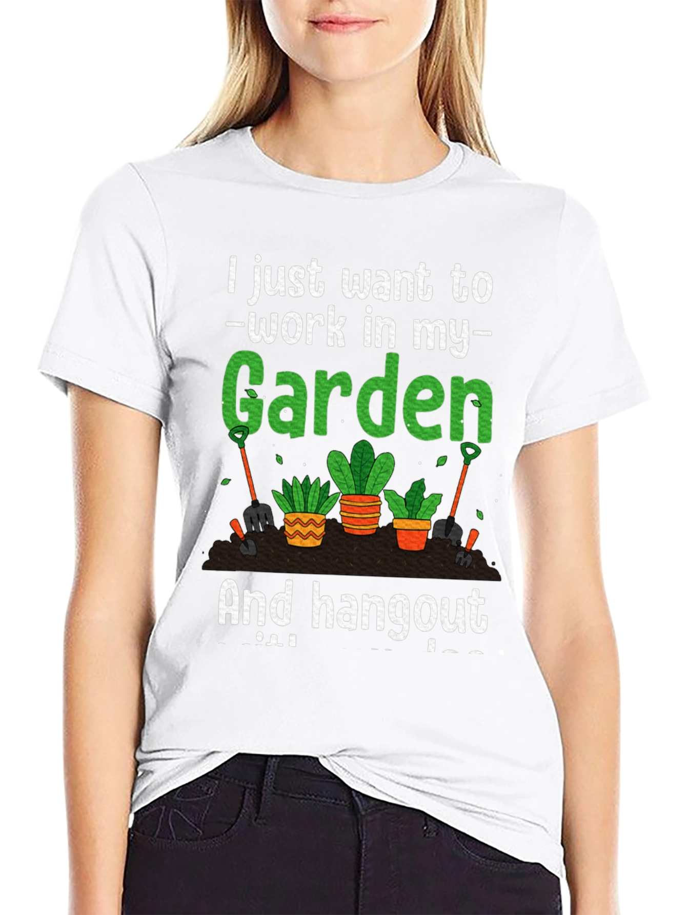 Black Gardening T-Shirt: Work In My Garden view 9