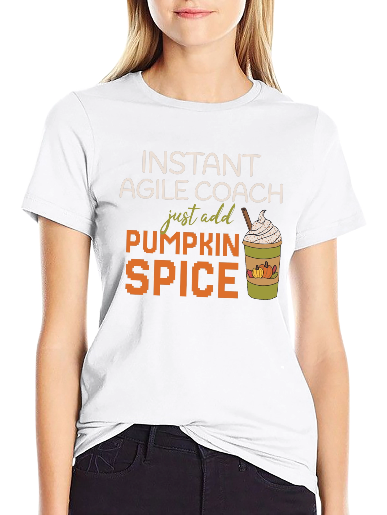 Black Instant Agile Coach Pumpkin Spice T-Shirt view 9