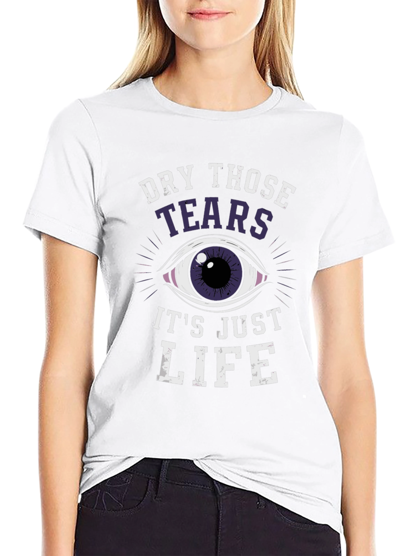 Black Dry Those Tears Graphic Tee view 9