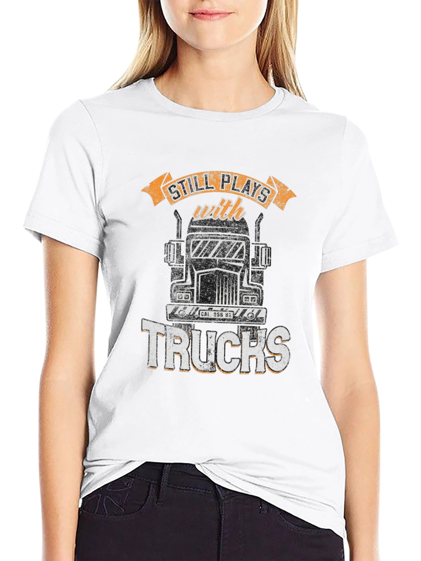 Black Still Plays With Trucks T-Shirt view 9