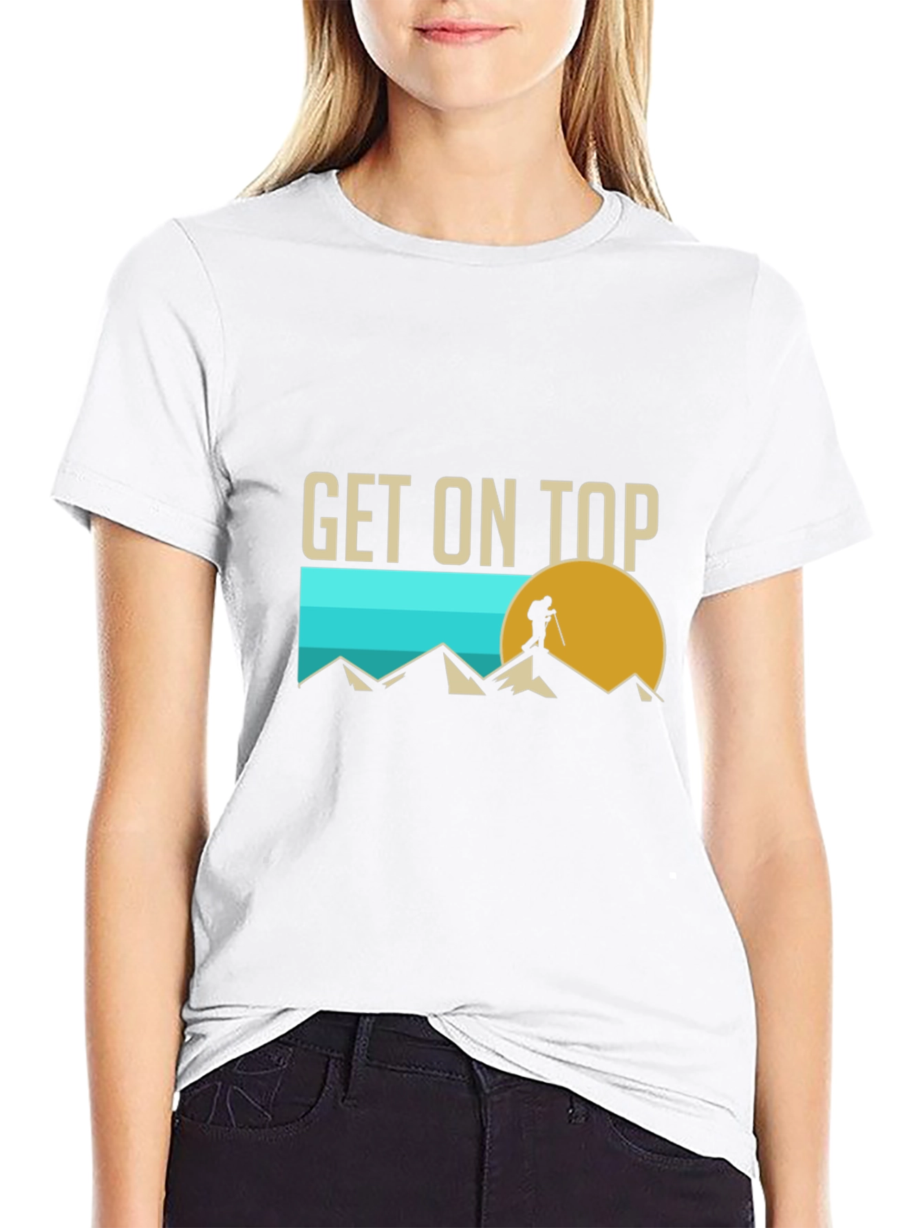 Black Get On Top Hiking Graphic Tee view 9