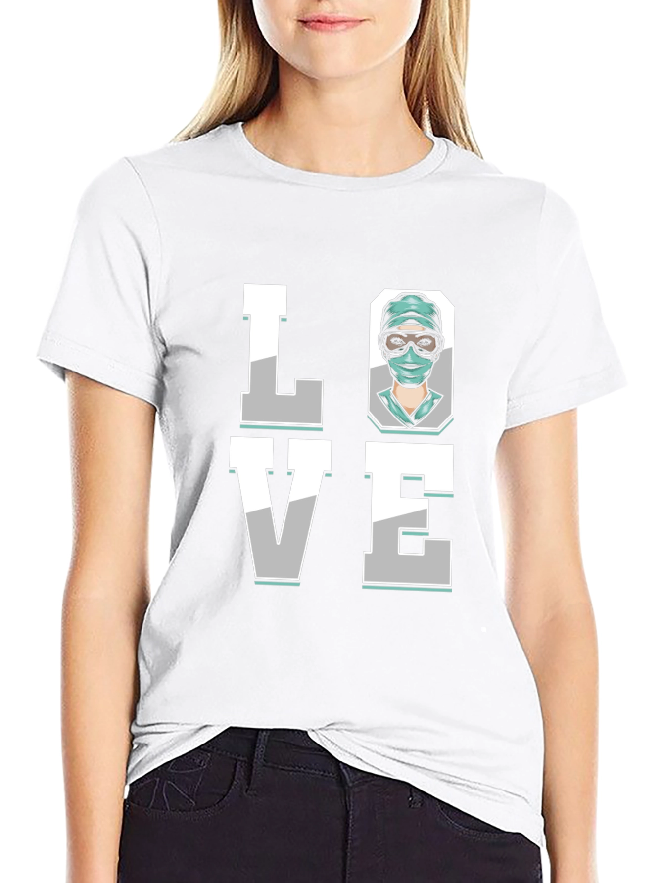 Black Surgeon Love Graphic T-Shirt - Black Cotton Tee view 9