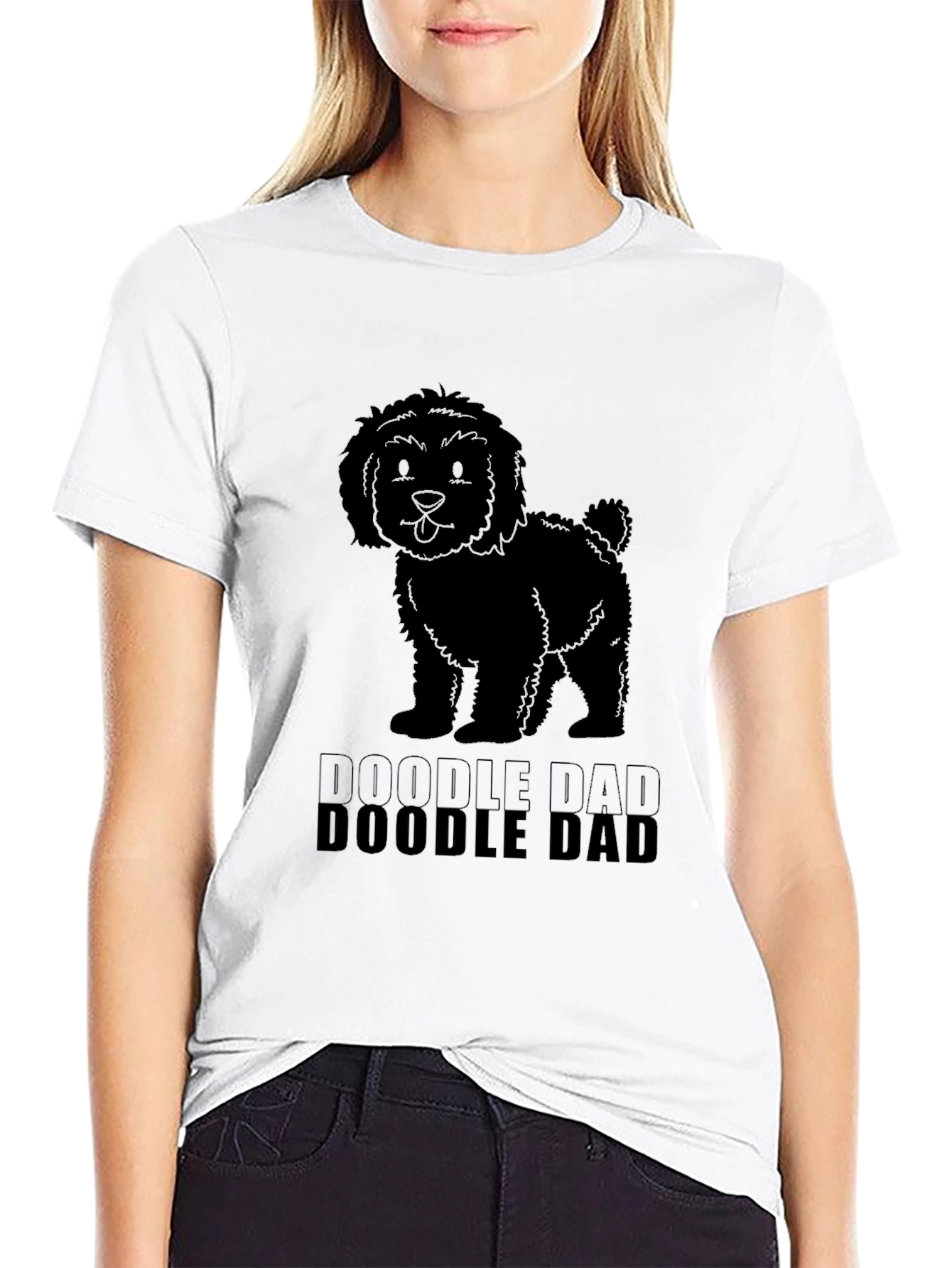 Black Doodle Dad Black T-Shirt view 9