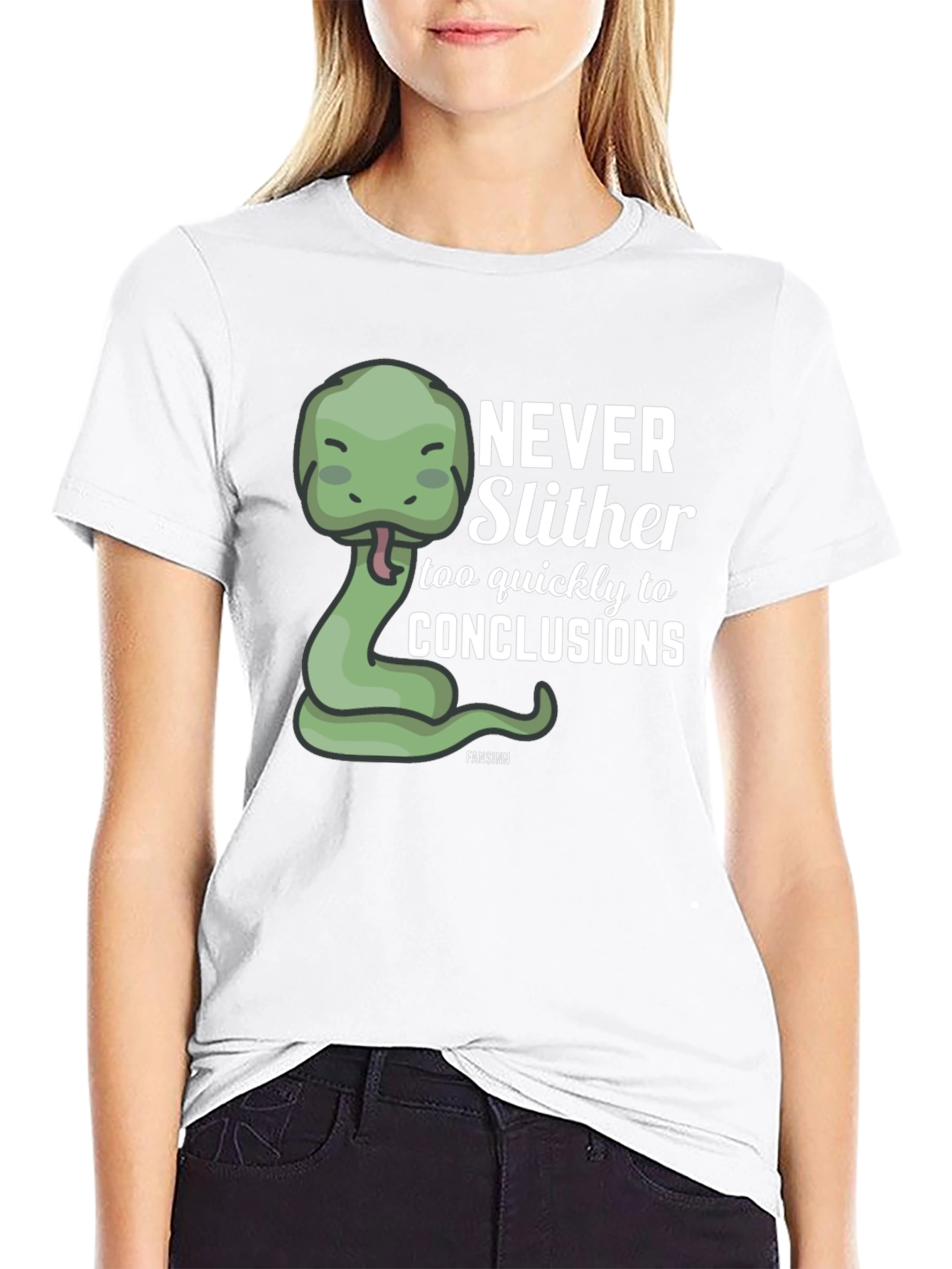 Black Never Slither Funny Graphic T-Shirt view 9