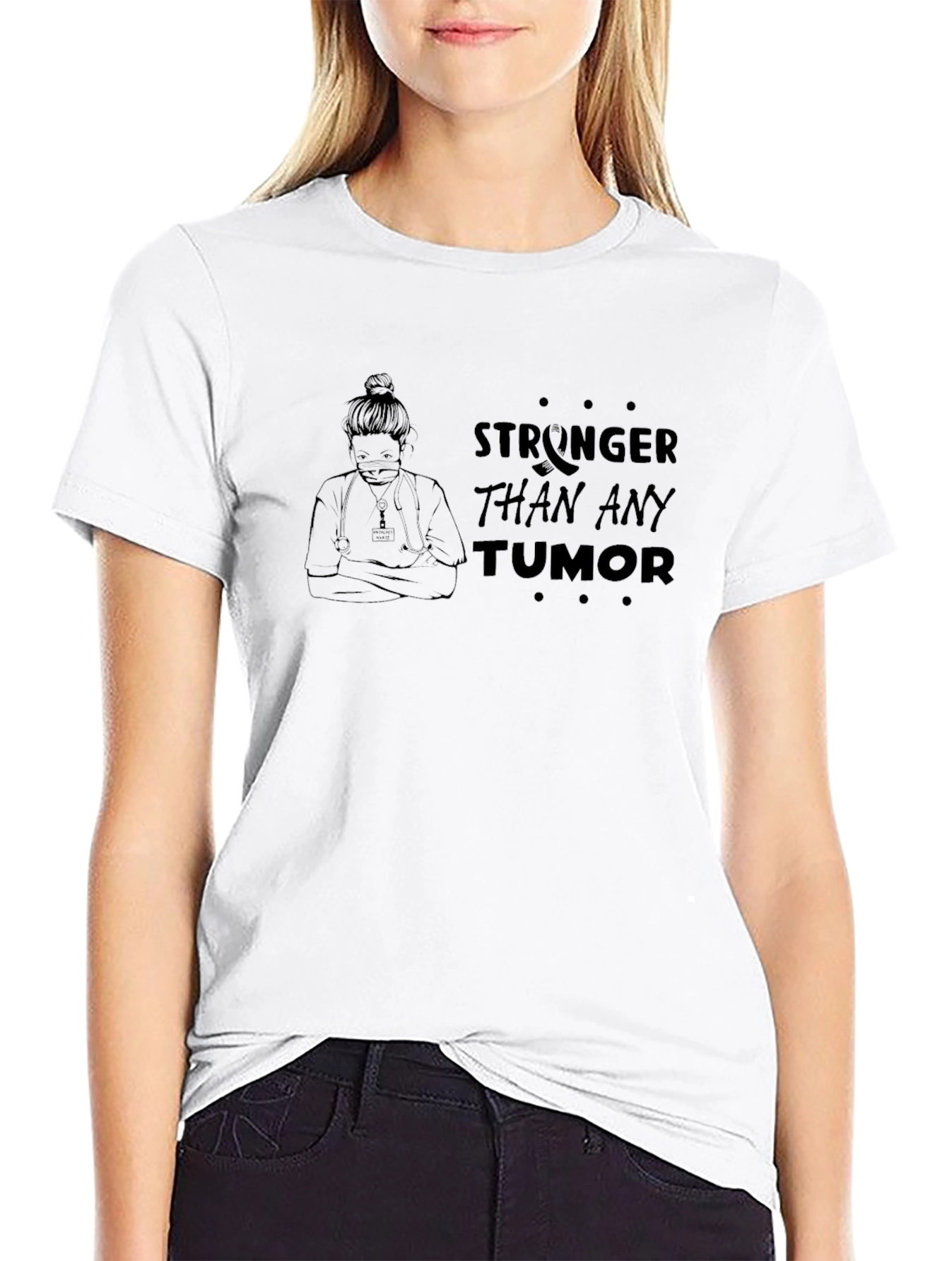 Black Stronger Than Any Tumor Graphic Tee view 9