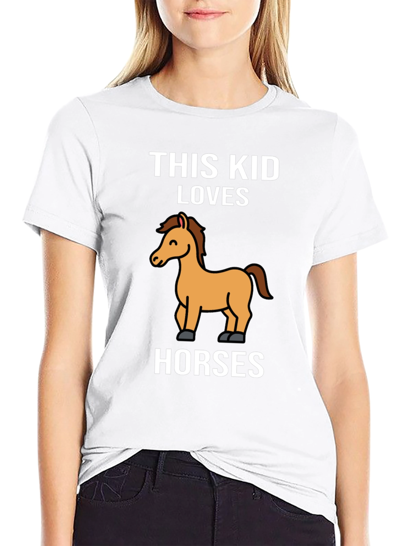 Black This Kid Loves Horses T-Shirt - Black Cotton Tee view 9
