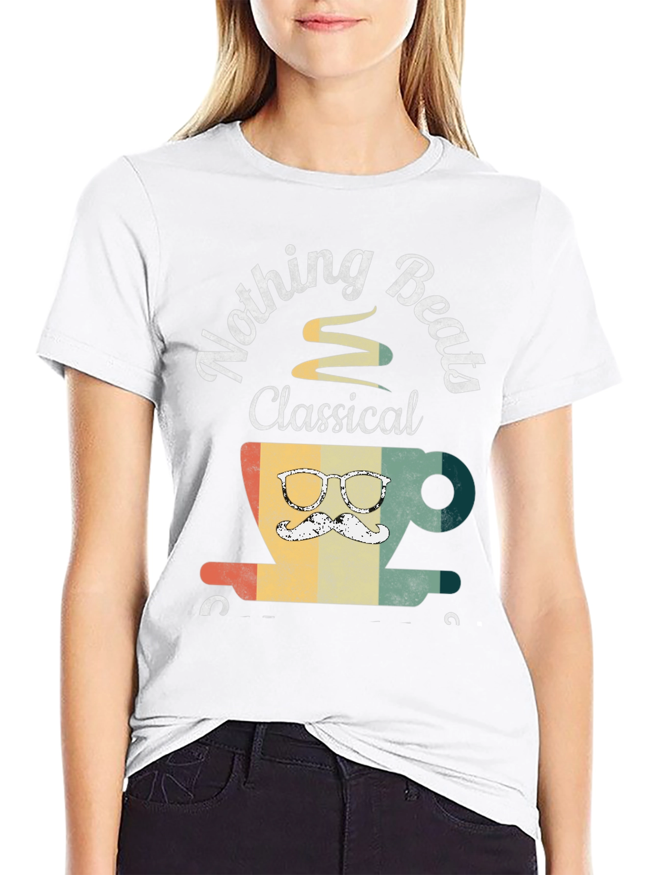 Black Nothing Beats Classical Coffee T-Shirt view 9