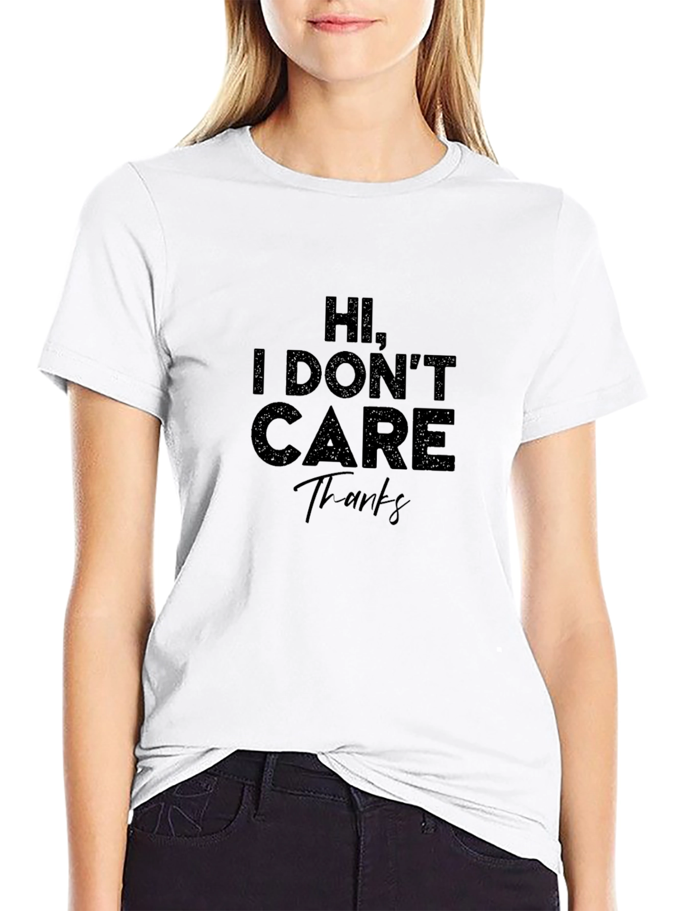 Black I Don't Care Graphic Tee view 9