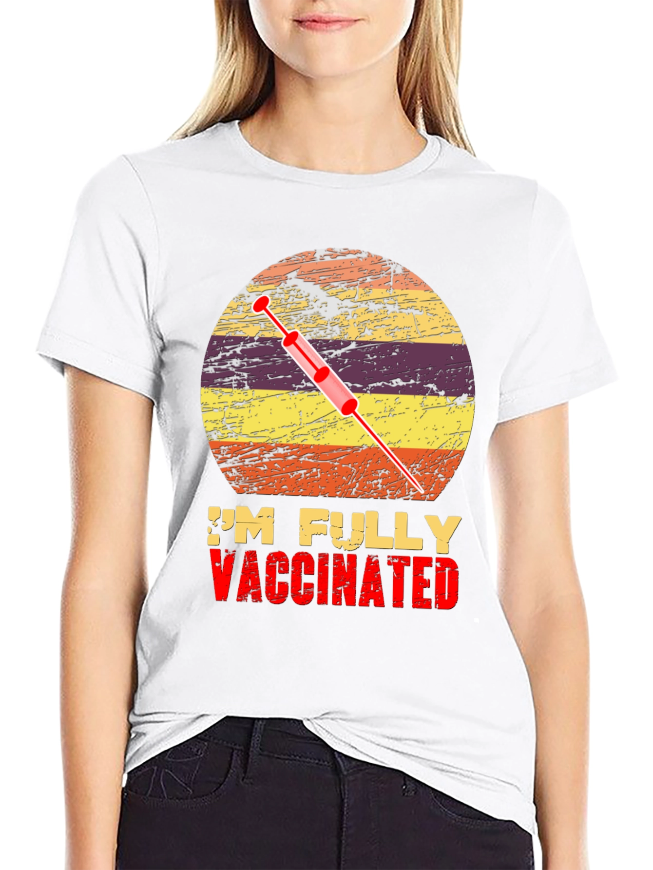 Black Fully Vaccinated Graphic Tee view 9
