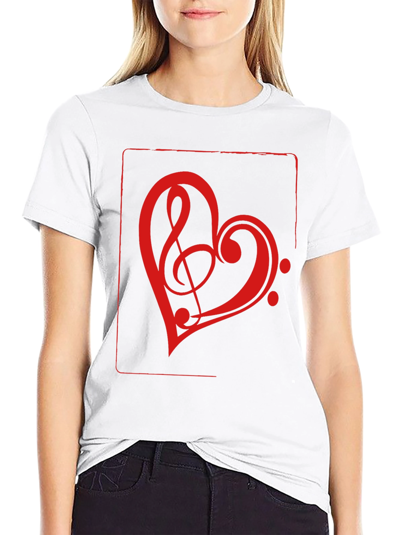 Black Music Heart Graphic Tee - Black view 9