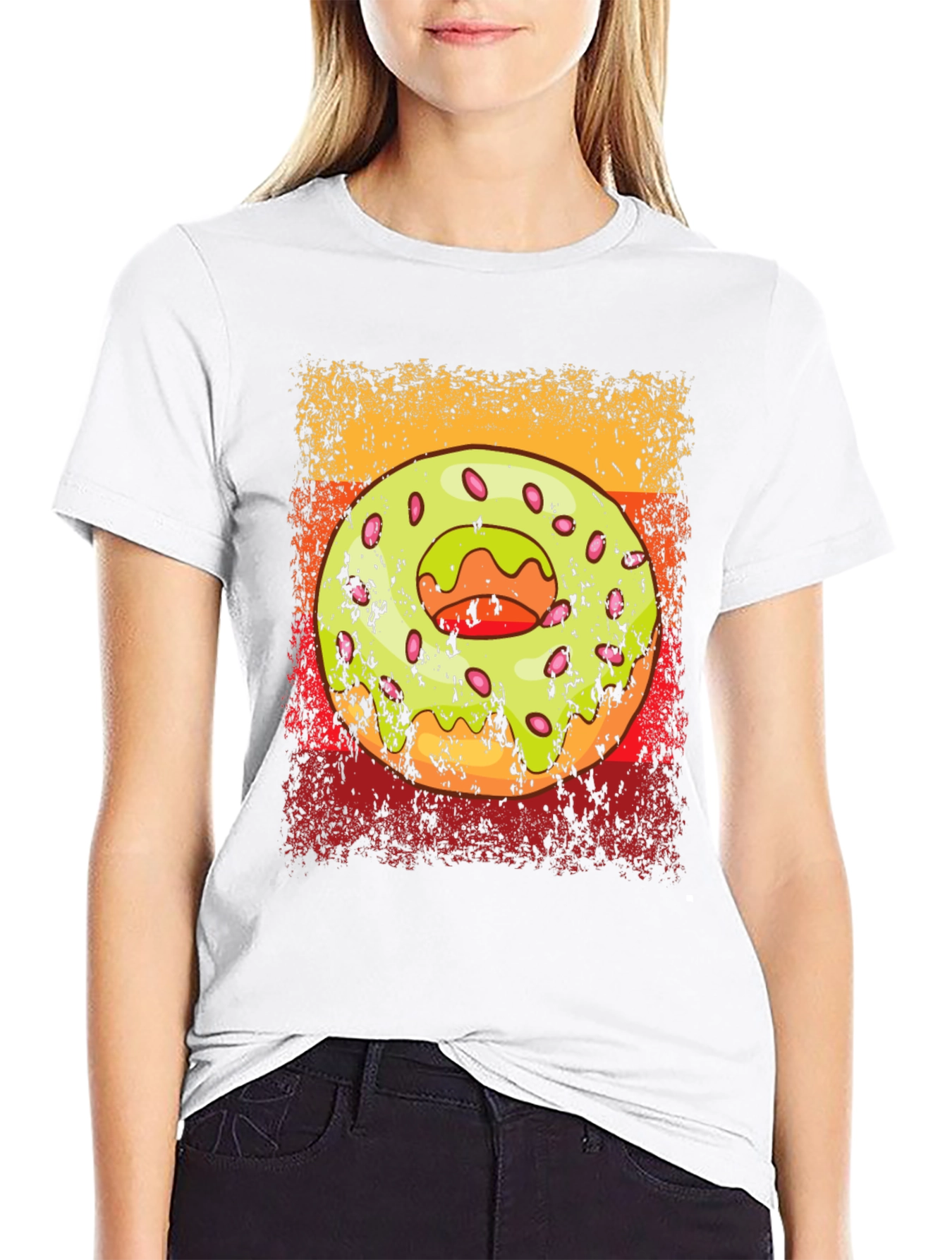 Black Donut Graphic T-Shirt - Trendy Casual Wear view 9
