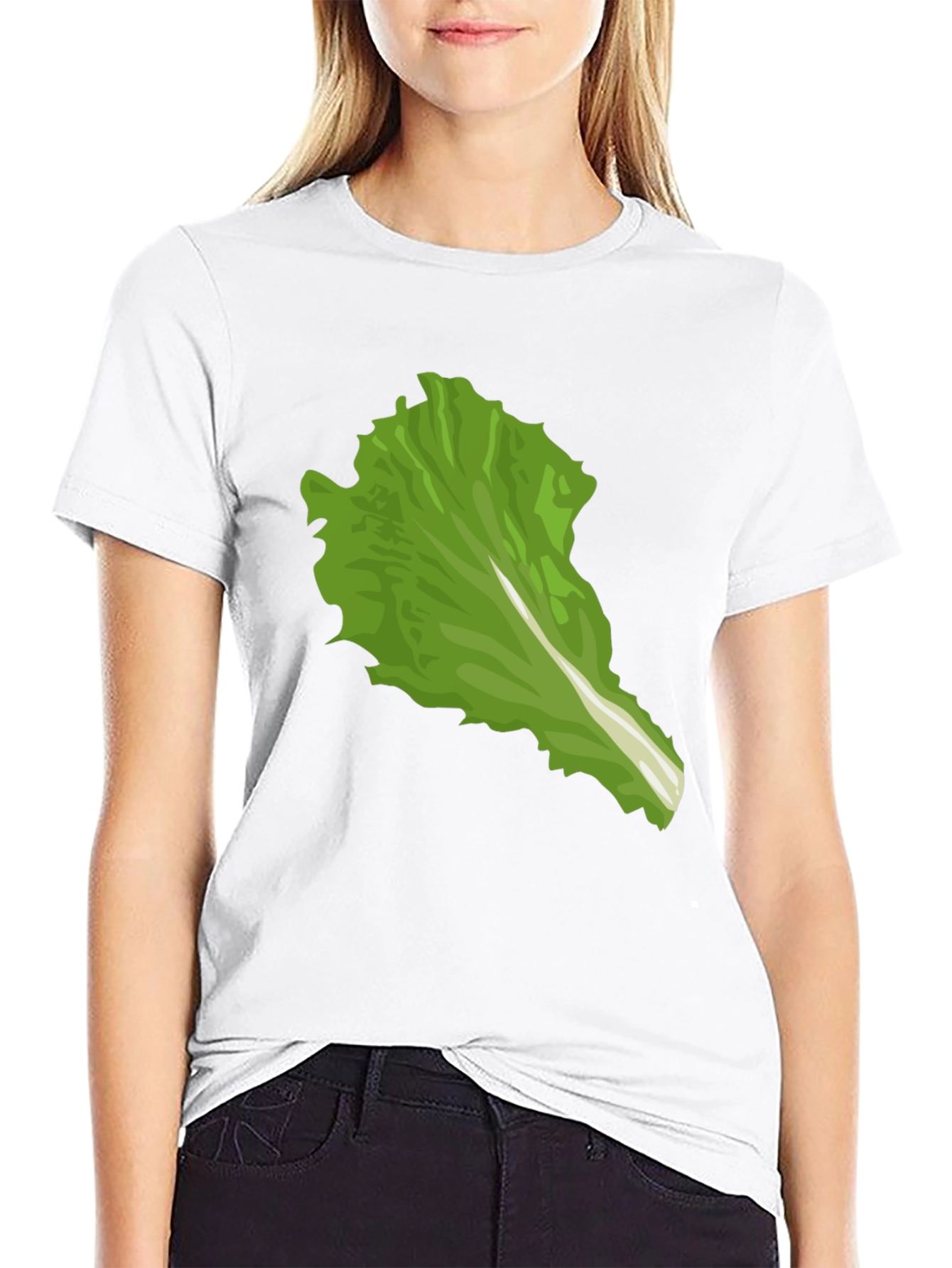 Black Lettuce Leaf Graphic Tee - Unique Food Lover Shirt view 9