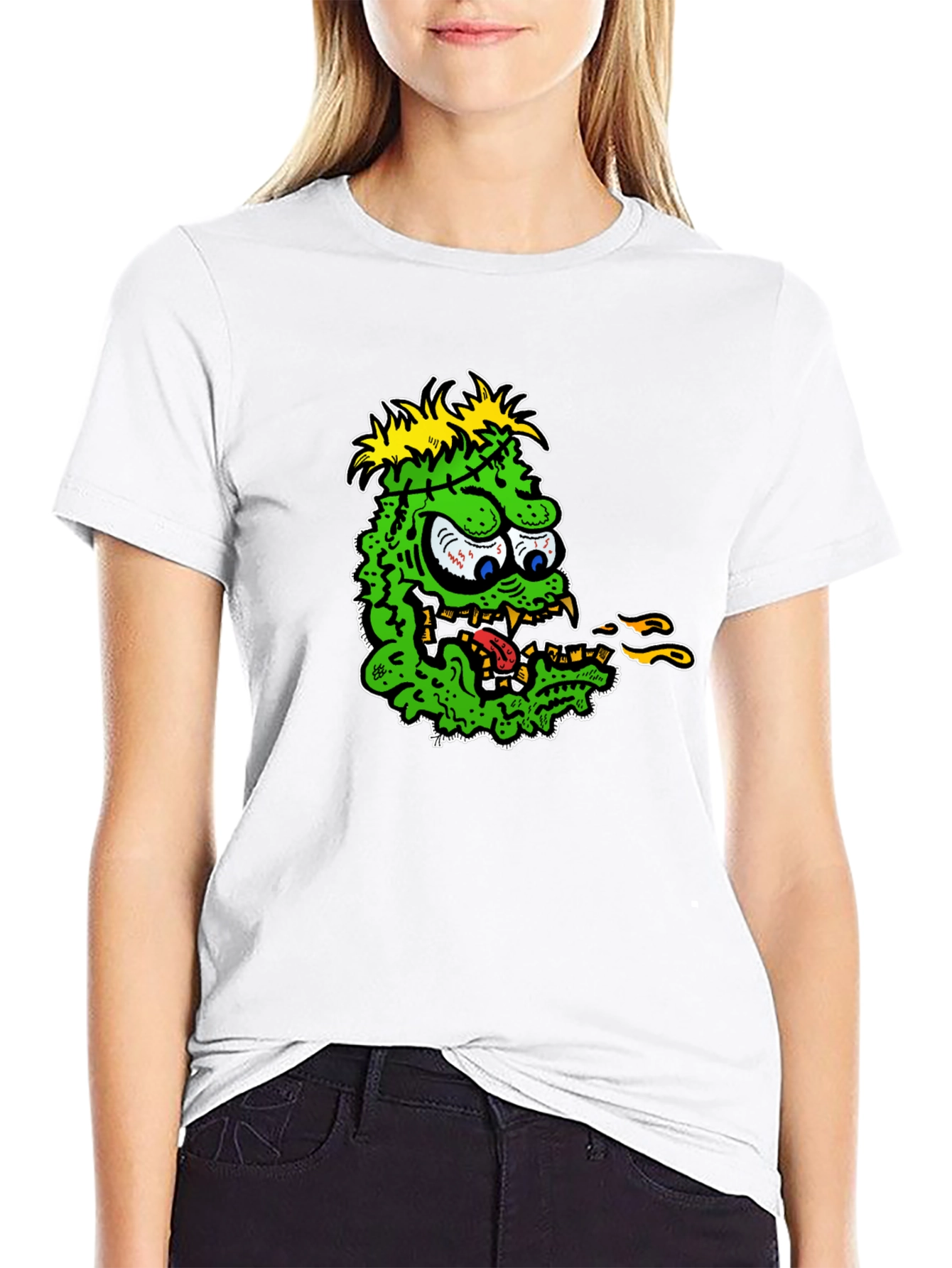 Black Monster Graphic Black T-Shirt view 9