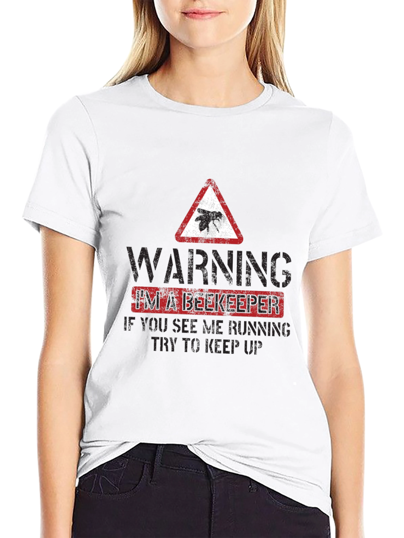Black Funny Beekeeper Warning T-Shirt - Keep Up! view 9