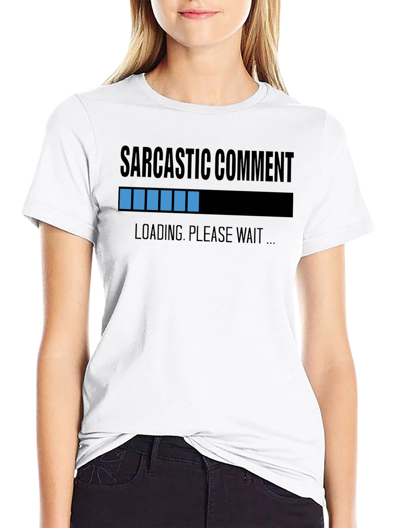Black Sarcastic Comment Loading T-Shirt view 9