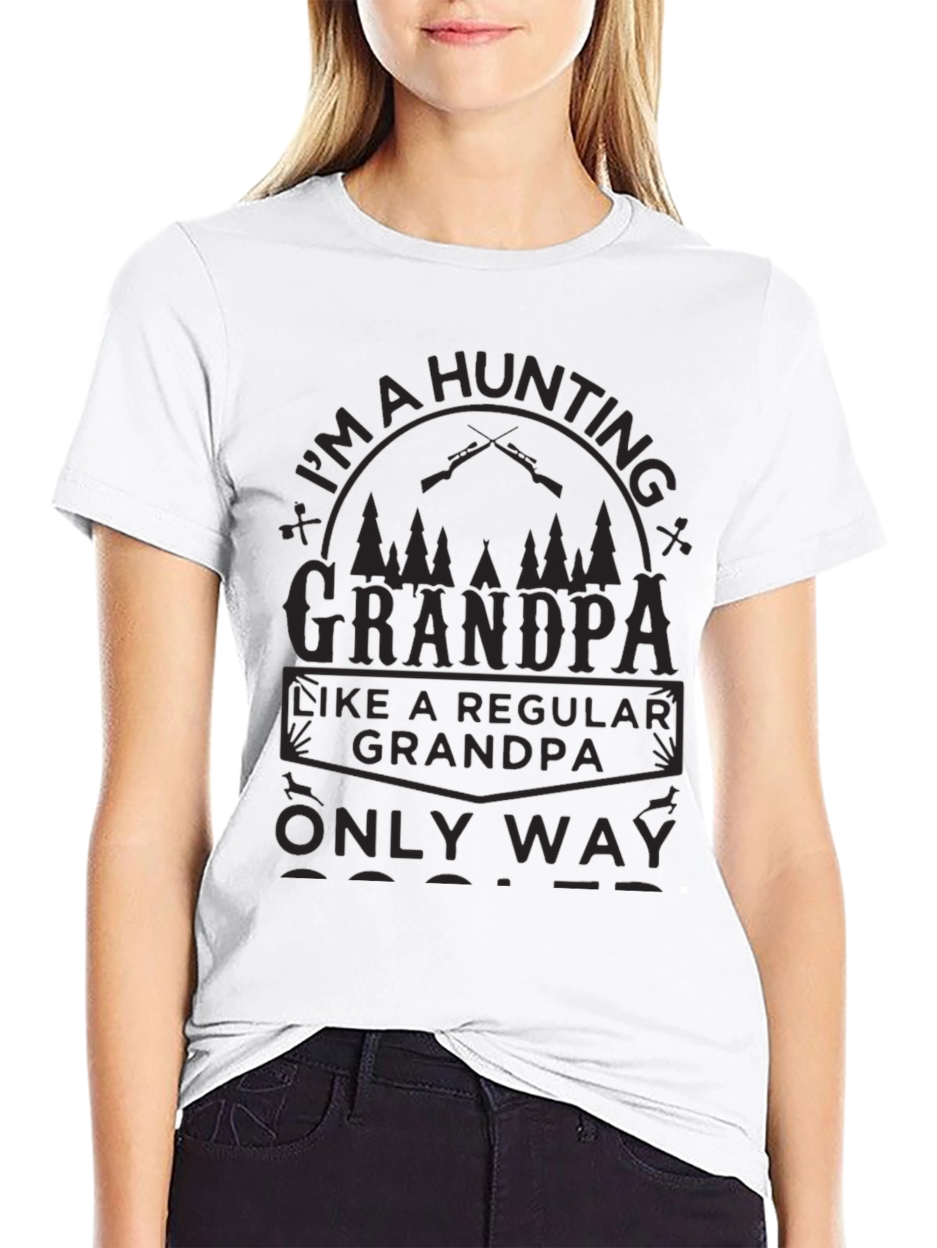 Black Hunting Grandpa T-Shirt view 9