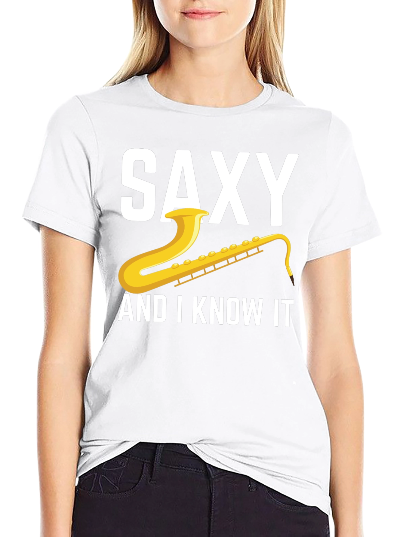 Black Saxy And I Know It T-Shirt view 9