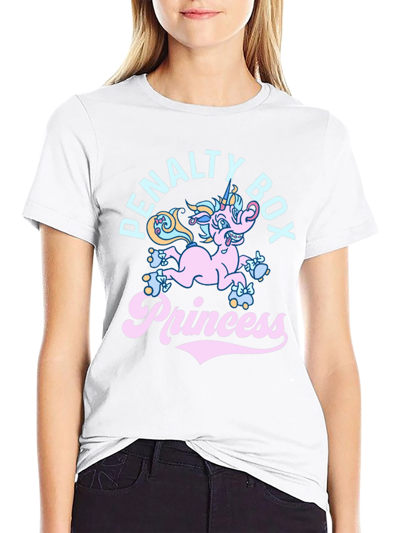Black Penalty Box Princess T-Shirt - Funny Unicorn Tee view 9