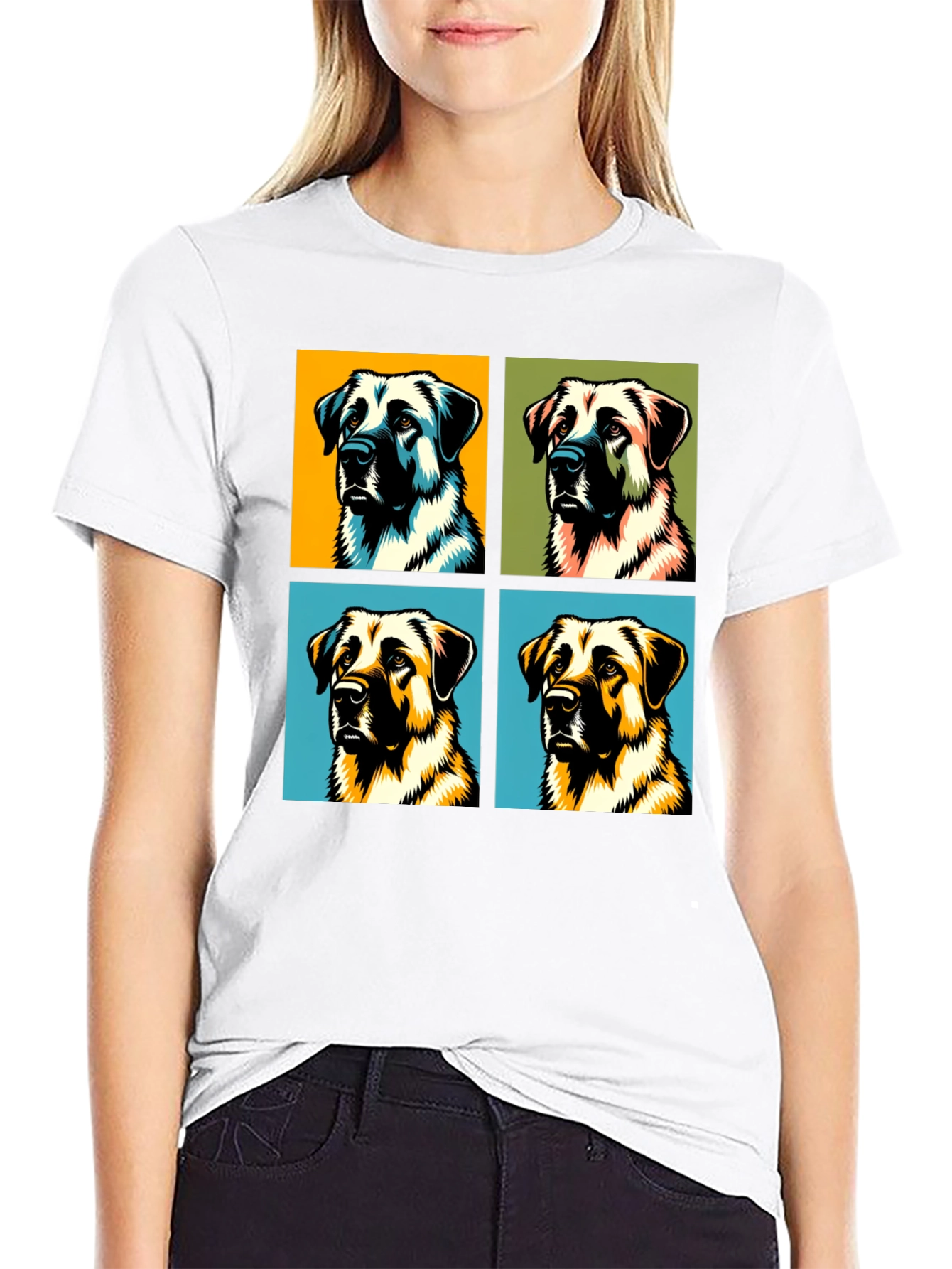 Black Dog Pop Art Black T-Shirt view 9