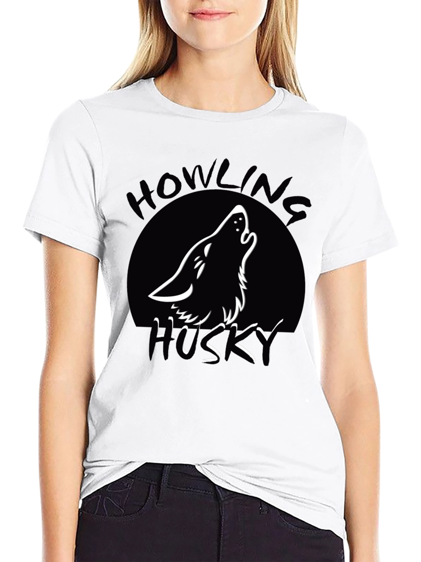 Howling Husky T-Shirt - Black - 9