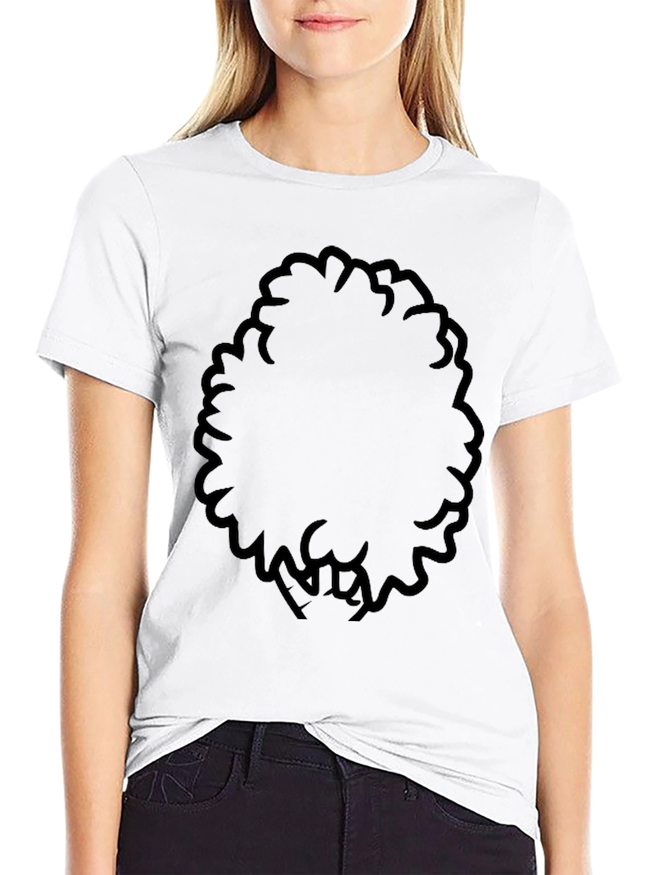 Black Men's Black T-Shirt with Afro Design view 9