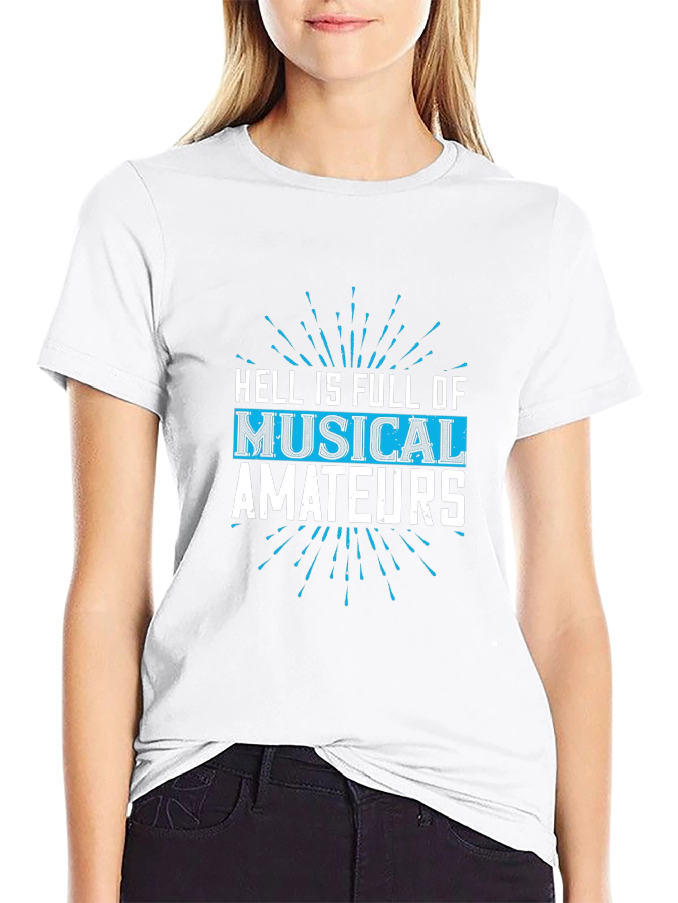 Black Hell is Full of Musical Amateurs T-Shirt - Black view 9
