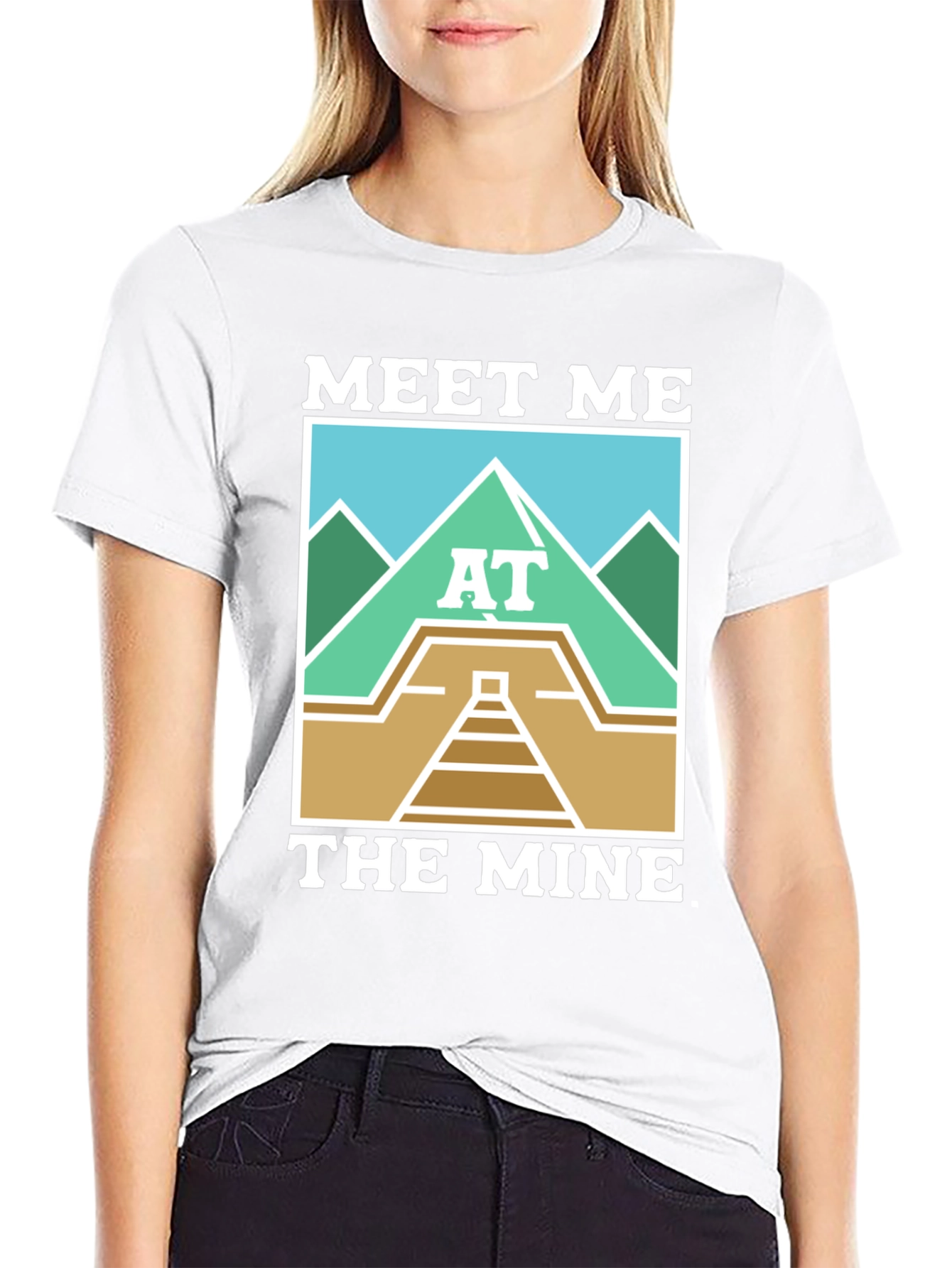 Black Meet Me at The Mine T-Shirt - Cool Graphic Tee view 9