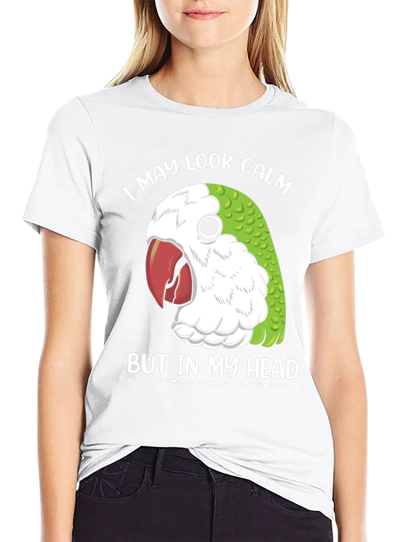 Black Calm Parrot T-Shirt view 9