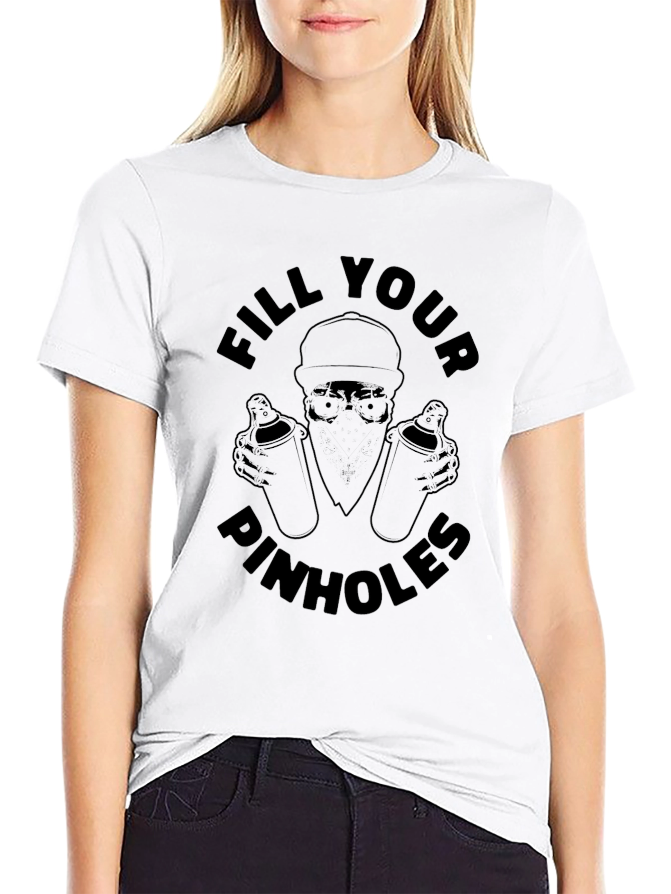 Black Fill Your Pinhole Graphic Tee - Black view 9