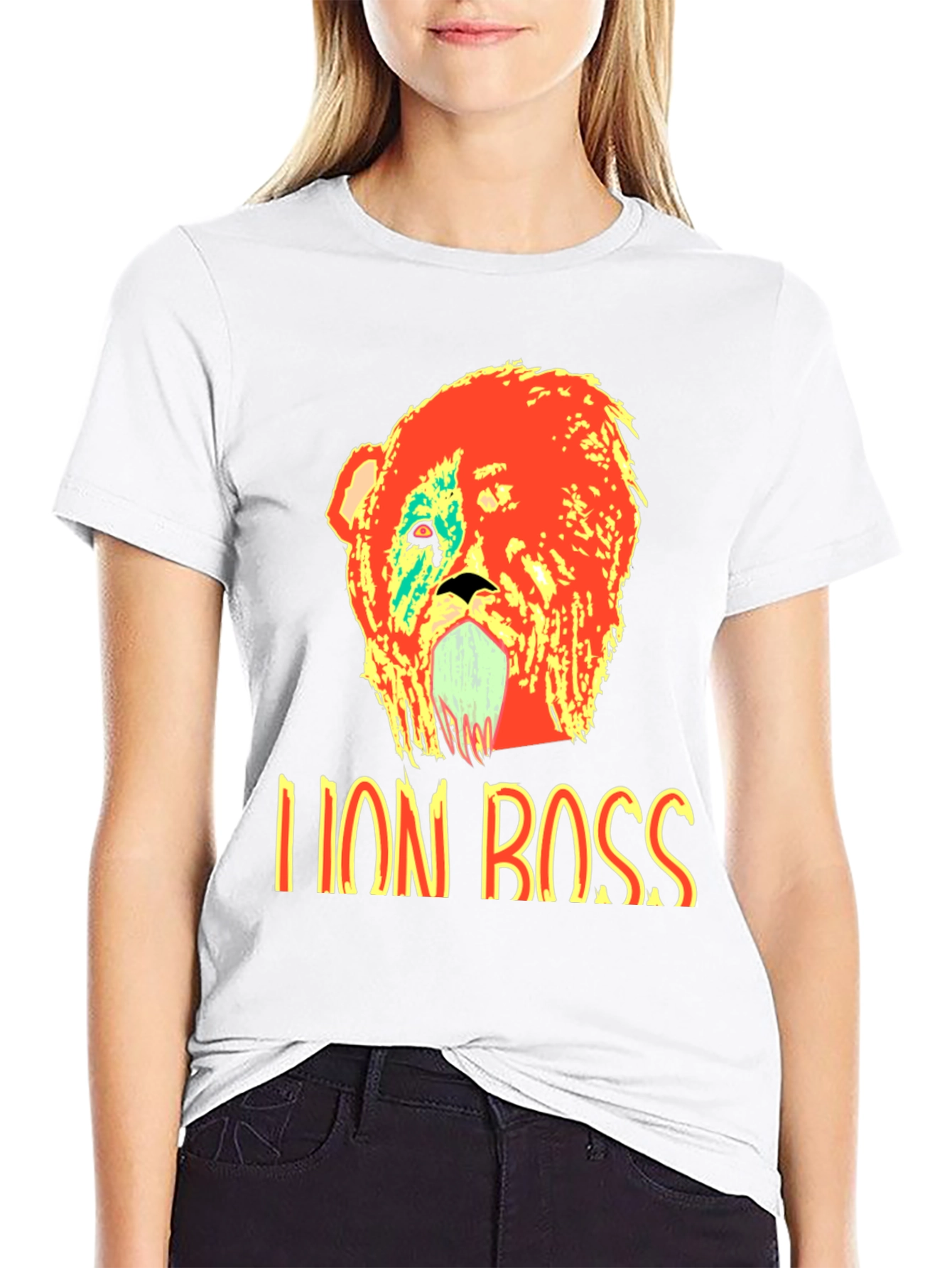 Black Lion Boss Graphic T-Shirt - Bold Design view 9
