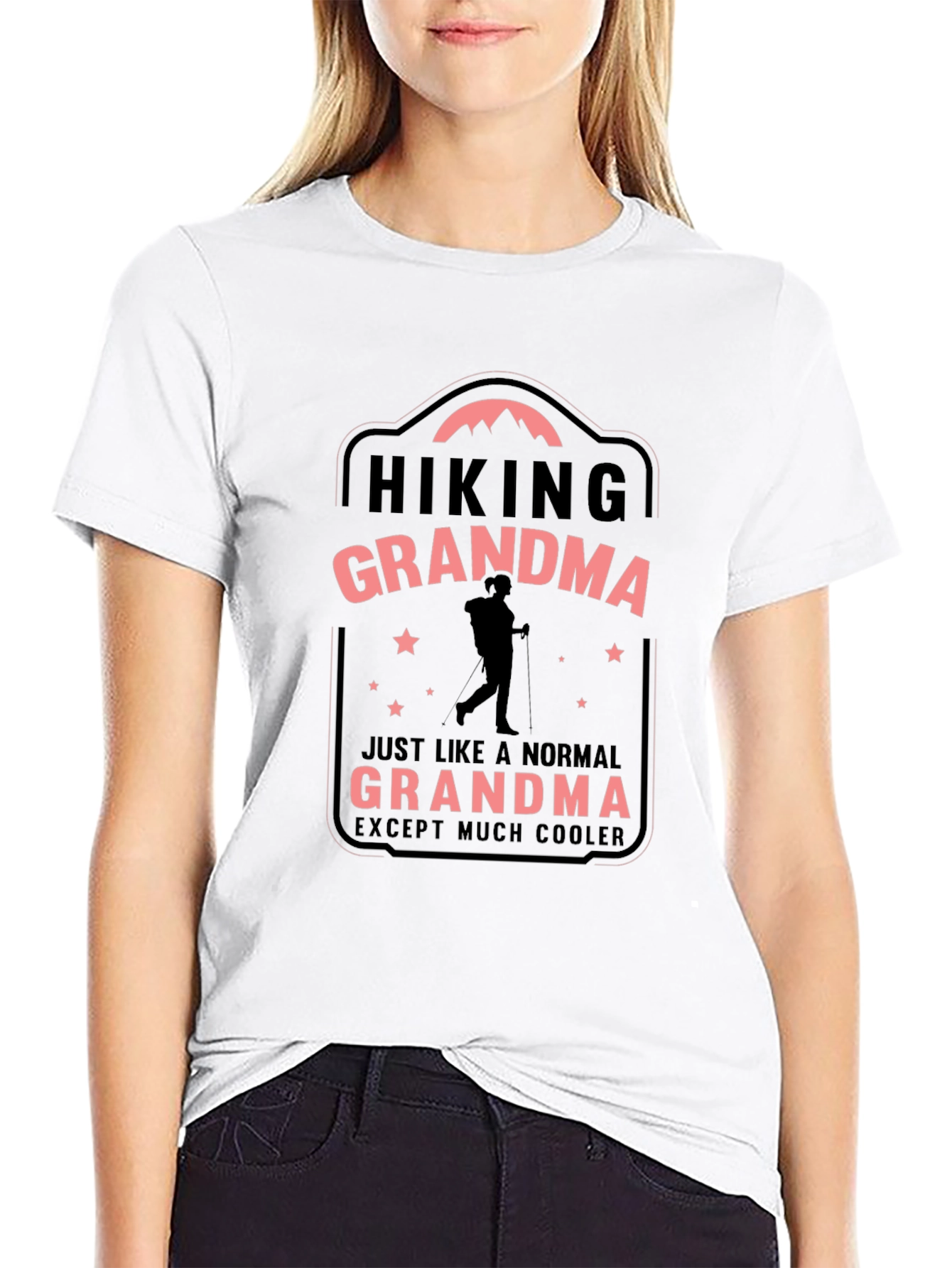 Black Hiking Grandma T-Shirt - Except Much Cooler view 9