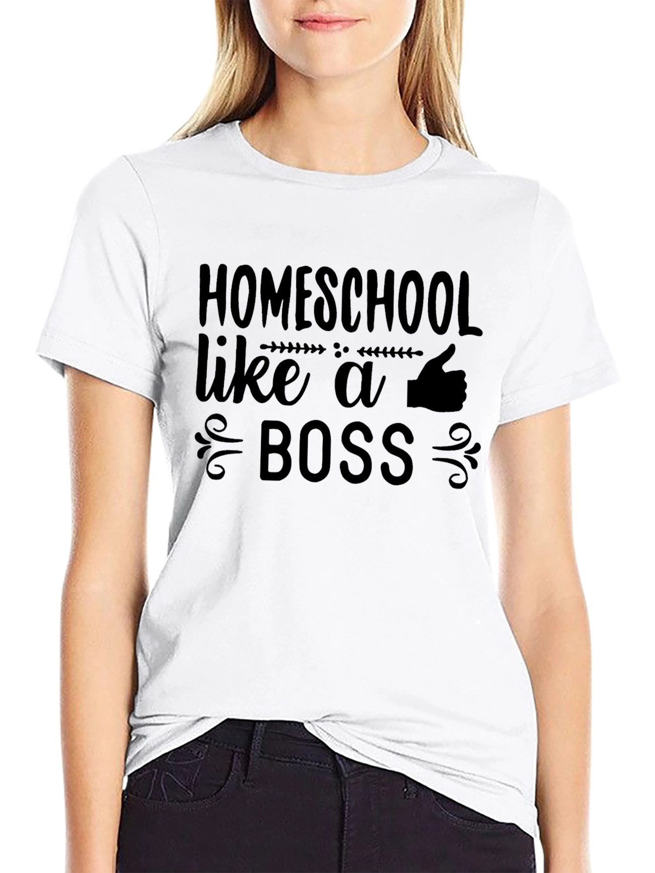 Black Homeschool Like a Boss Graphic Tee - Unisex view 9