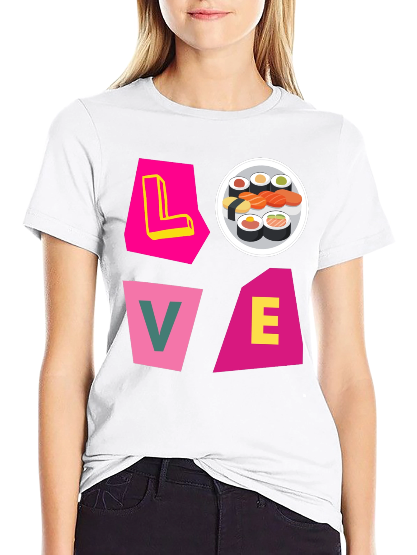 Black Sushi Lover Graphic Tee - Unique Design view 9