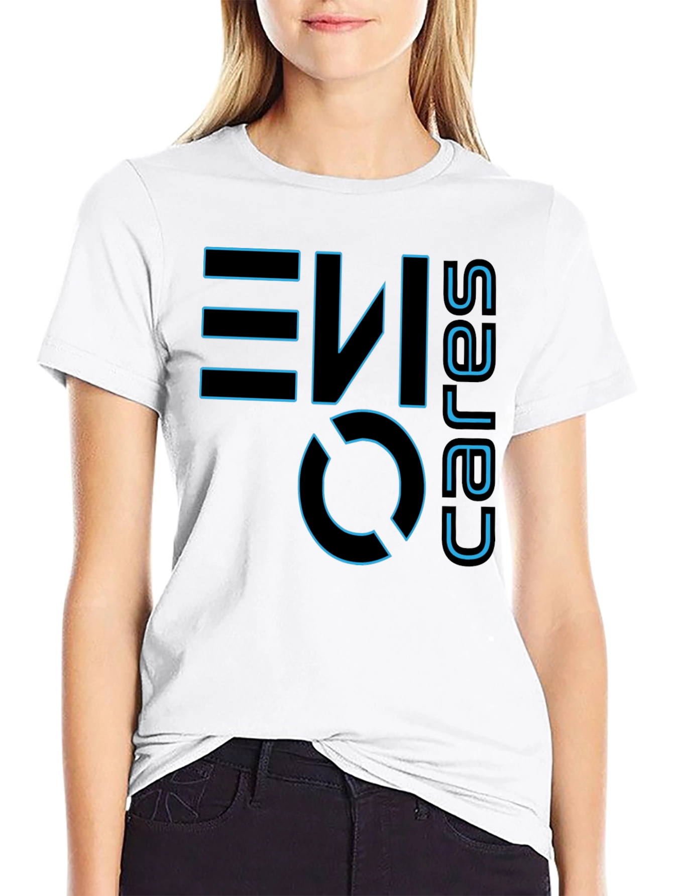 Black Evolve One Cares Graphic Tee - Stylish Black T-Shirt view 9