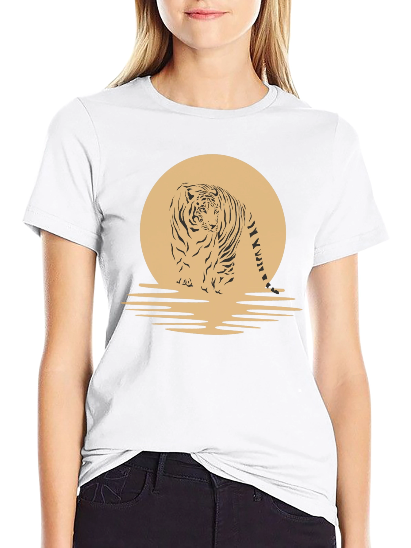 Black Tiger Sunset Graphic Tee - Cool Animal T-Shirt view 9