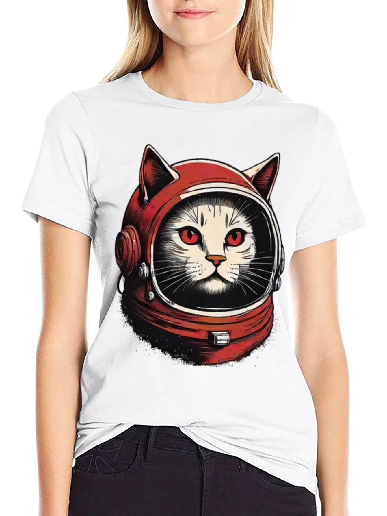 Black Catstronaut Graphic T-Shirt view 9