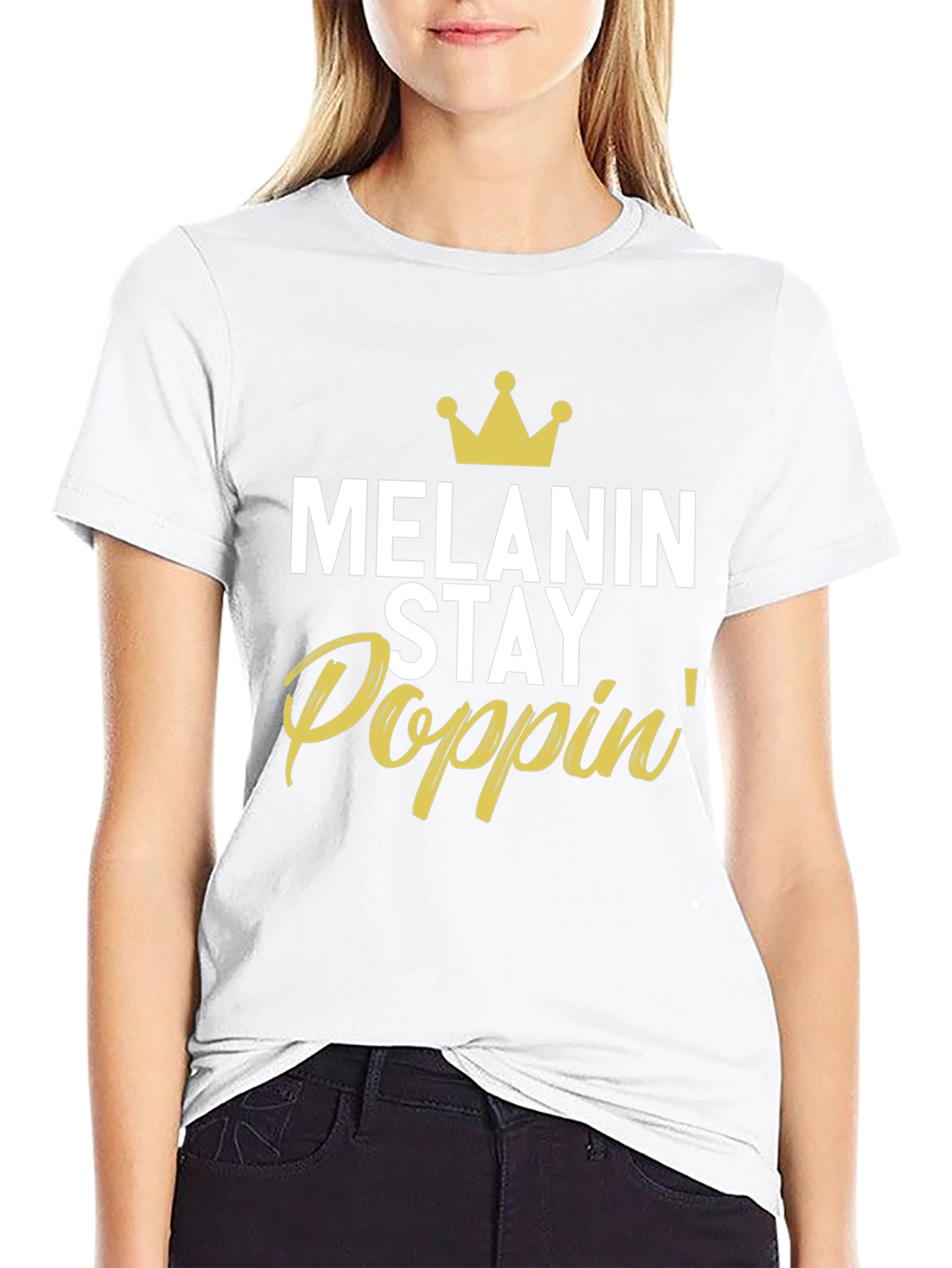 Black Melanin Stay Poppin' Graphic T-Shirt view 9