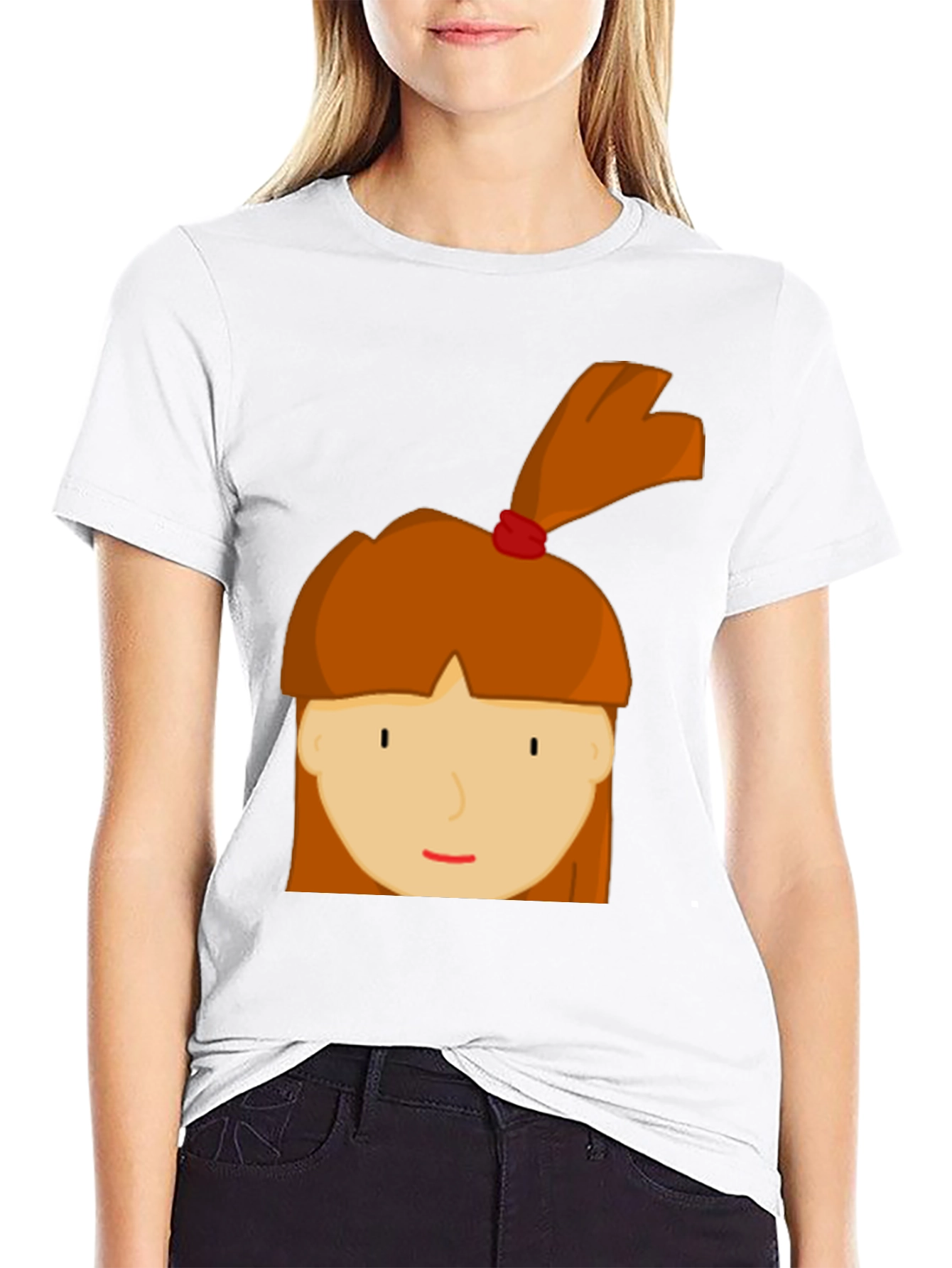 Black Cartoon Girl Graphic Tee - Fun & Casual Style view 9