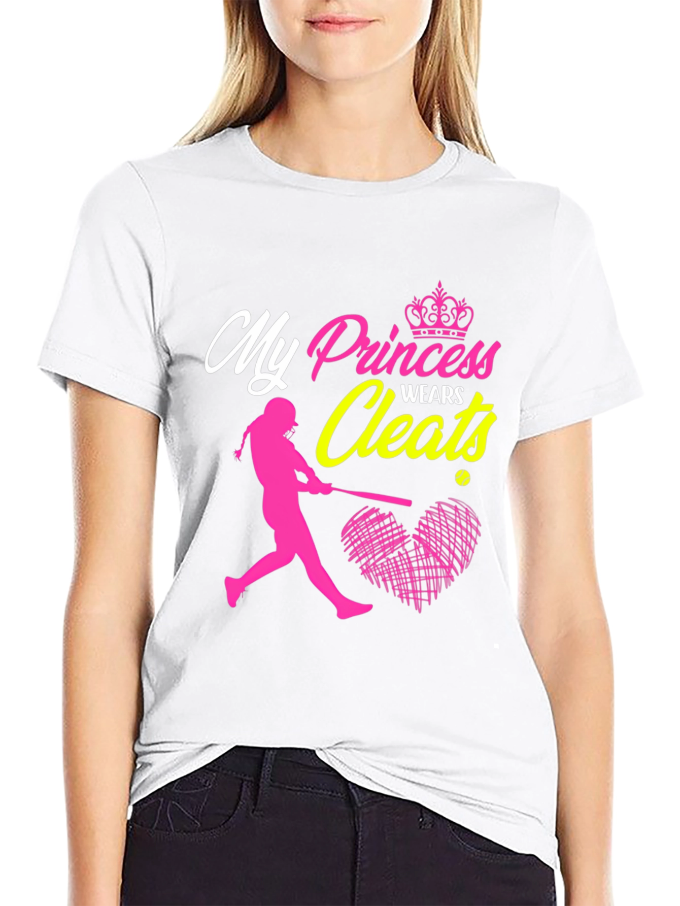 Black My Princess Wears Cleats T-Shirt view 9