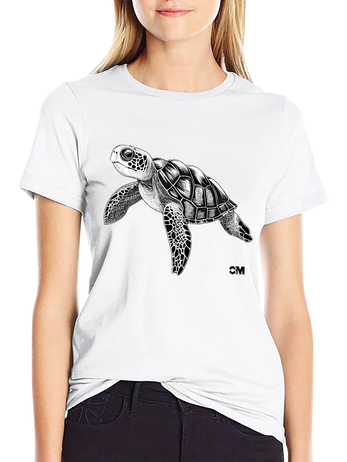 Black Sea Turtle Graphic Tee - Men's Black T-Shirt view 9