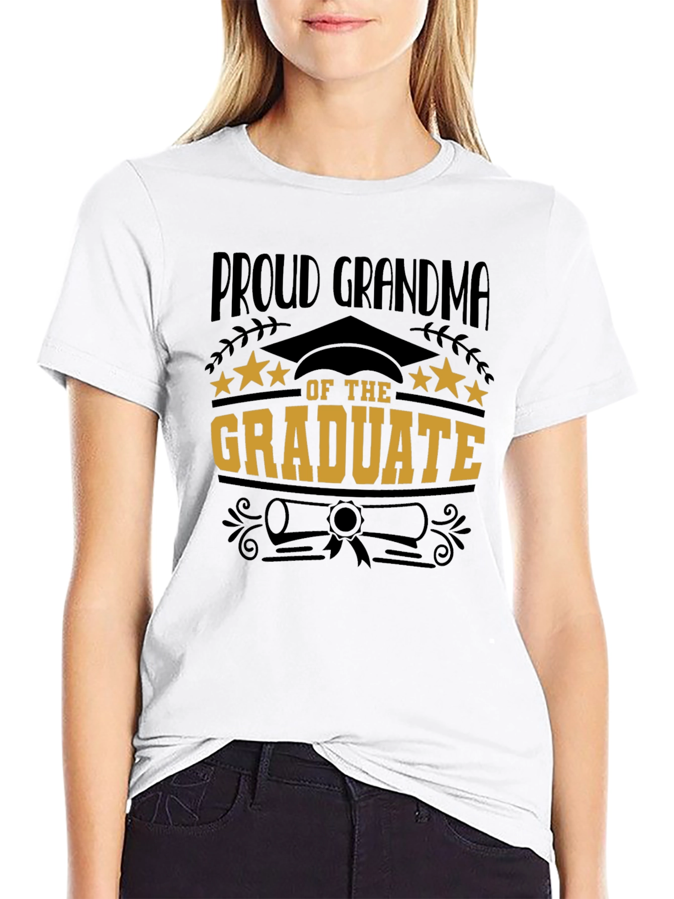 Black Proud Grandma of the Graduate T-Shirt view 9