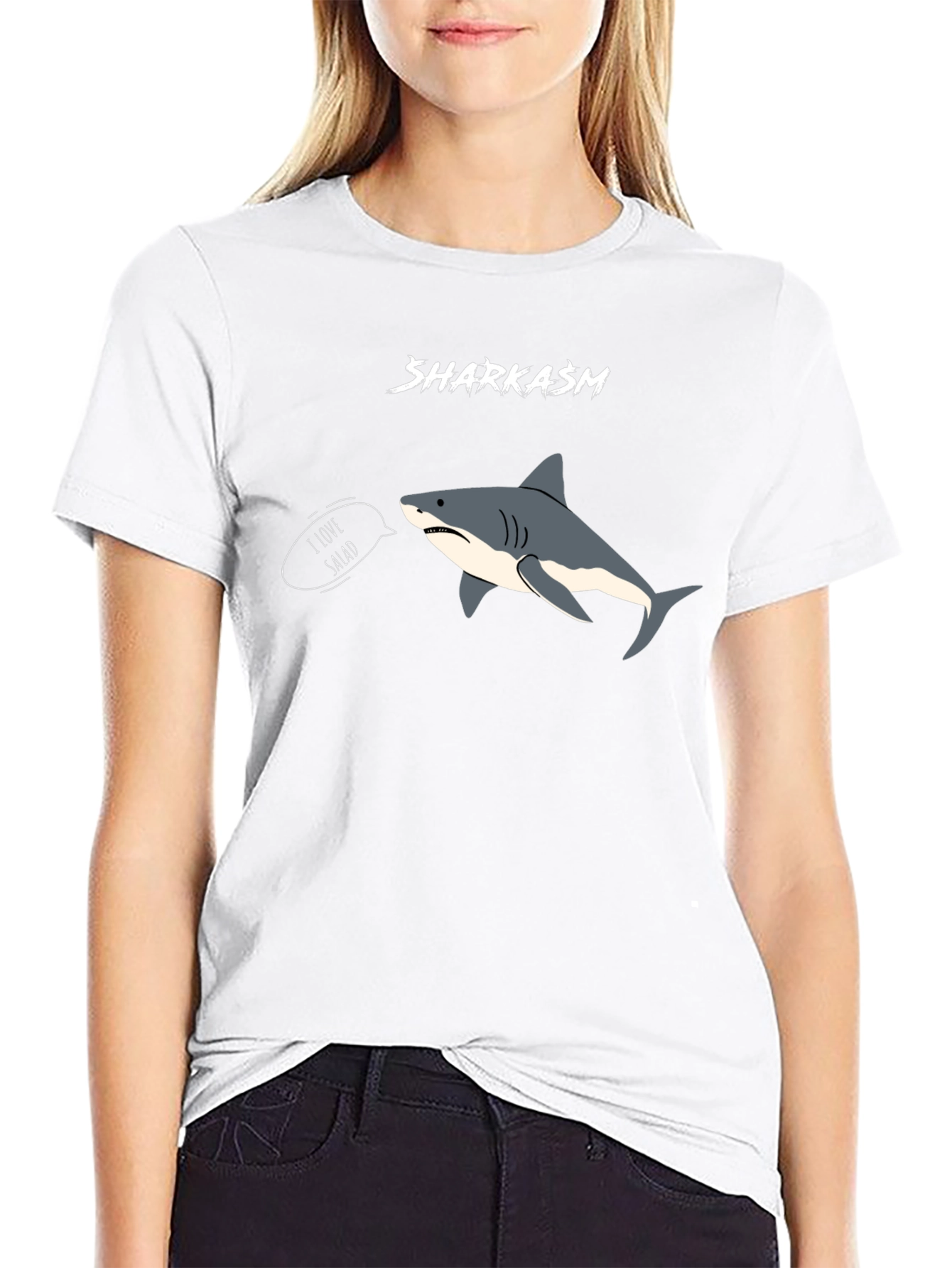 Black Sharkasm I Love Salad T-Shirt view 9