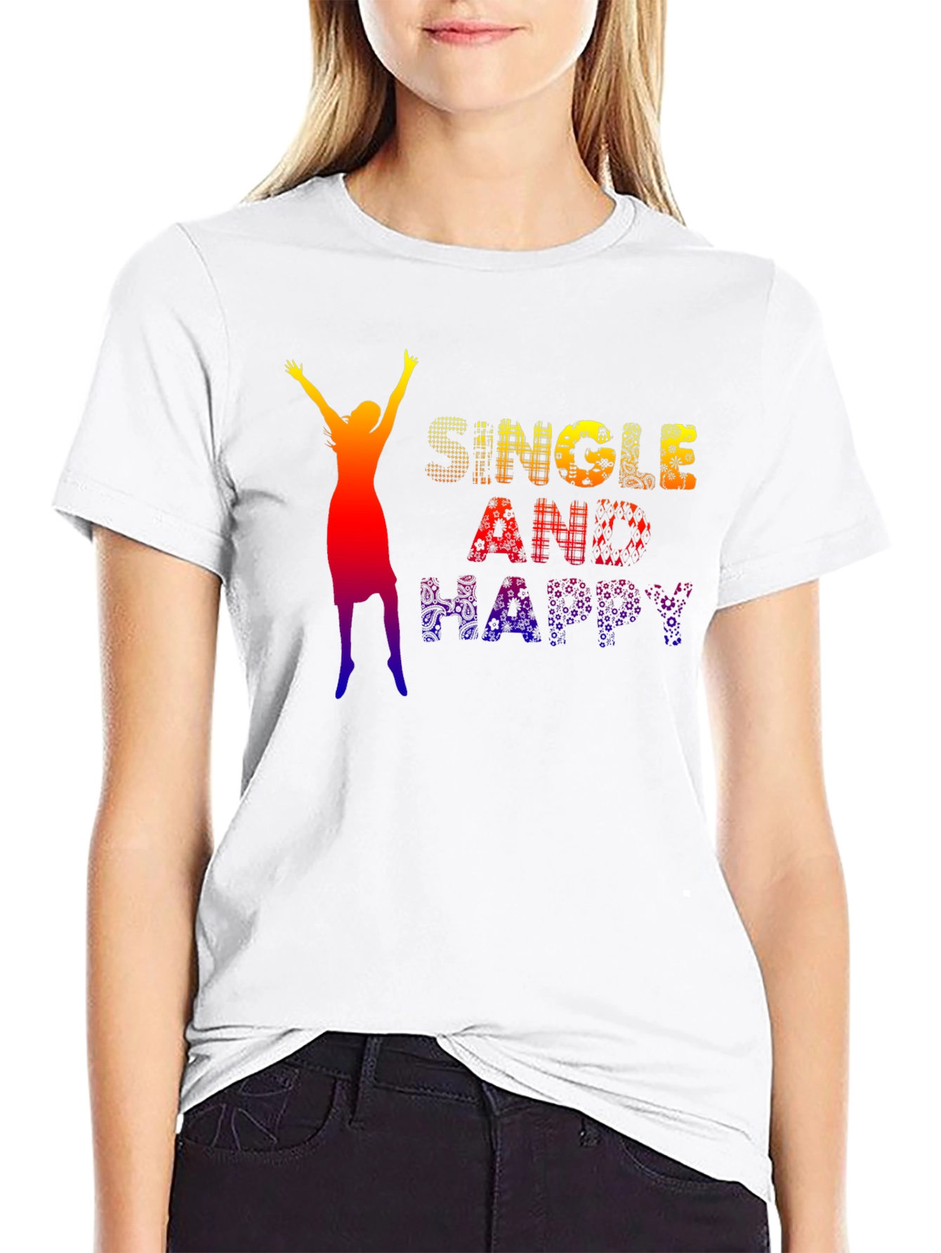 Black Single and Happy Graphic Tee view 9