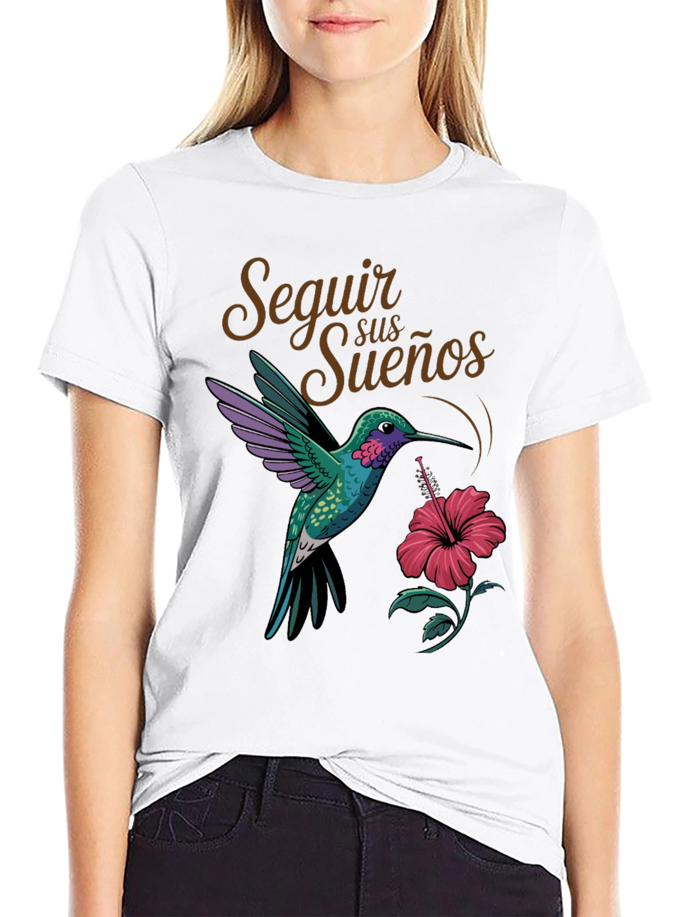 Black Follow Your Dreams Hummingbird Graphic Tee view 9