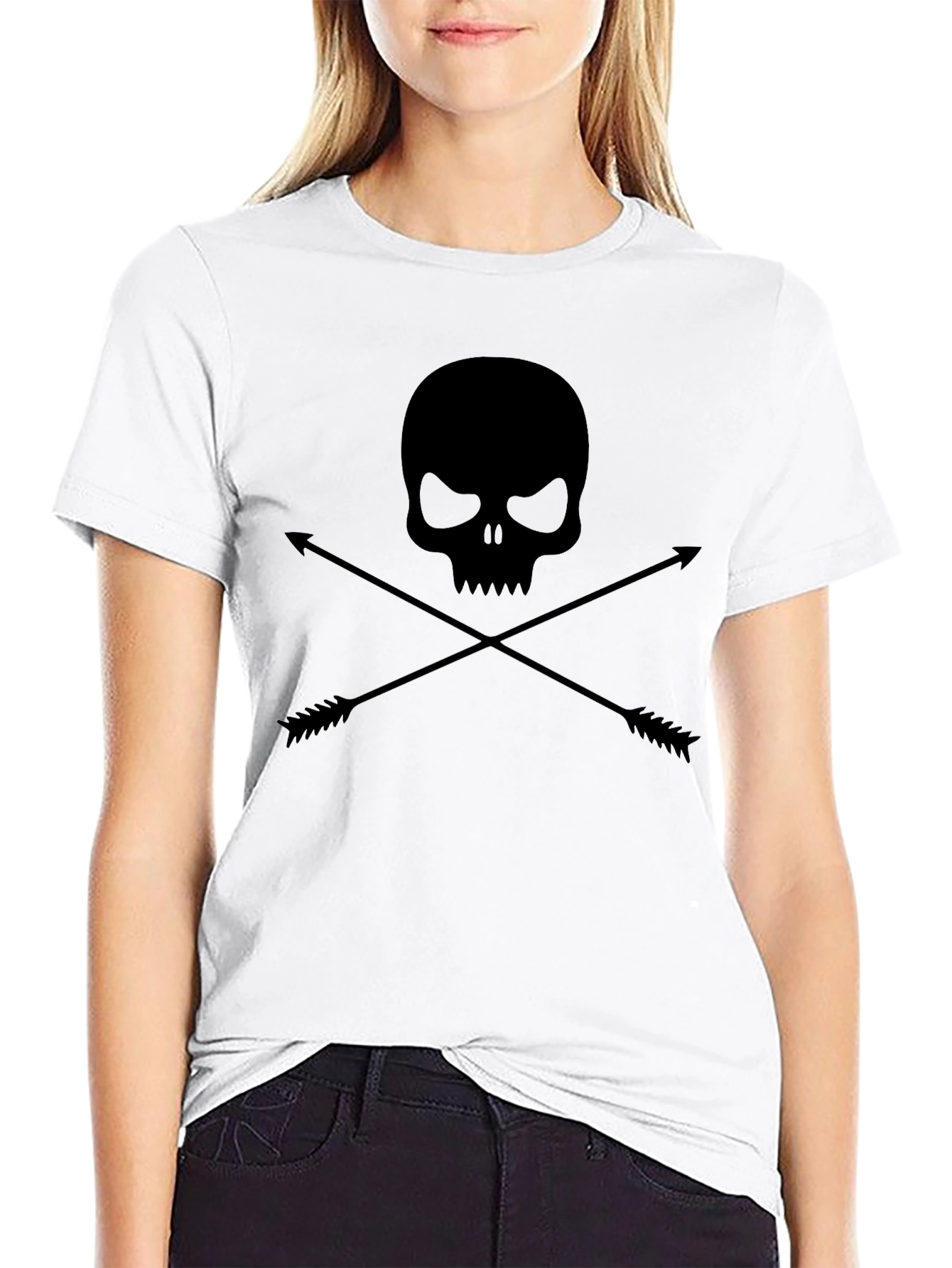 Black Skull & Arrows Graphic Tee - Mens Black T-Shirt view 9