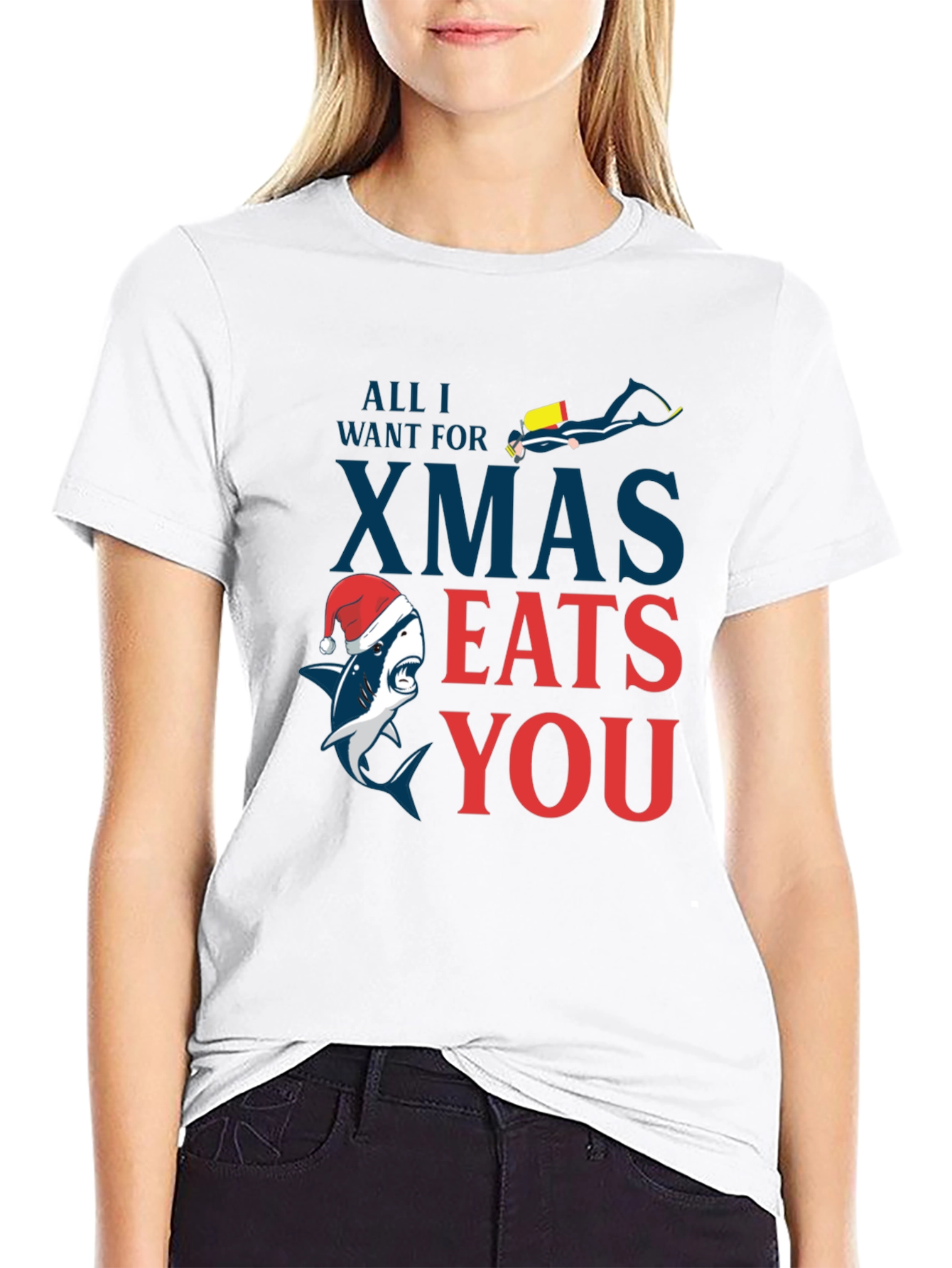 Black Shark Xmas Eats You Graphic Tee view 9