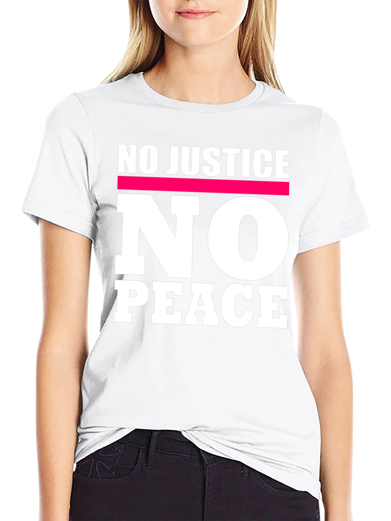 Black No Justice No Peace Graphic Tee view 9